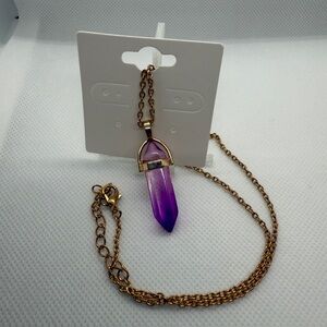 Gold and Purple Pendant Necklace